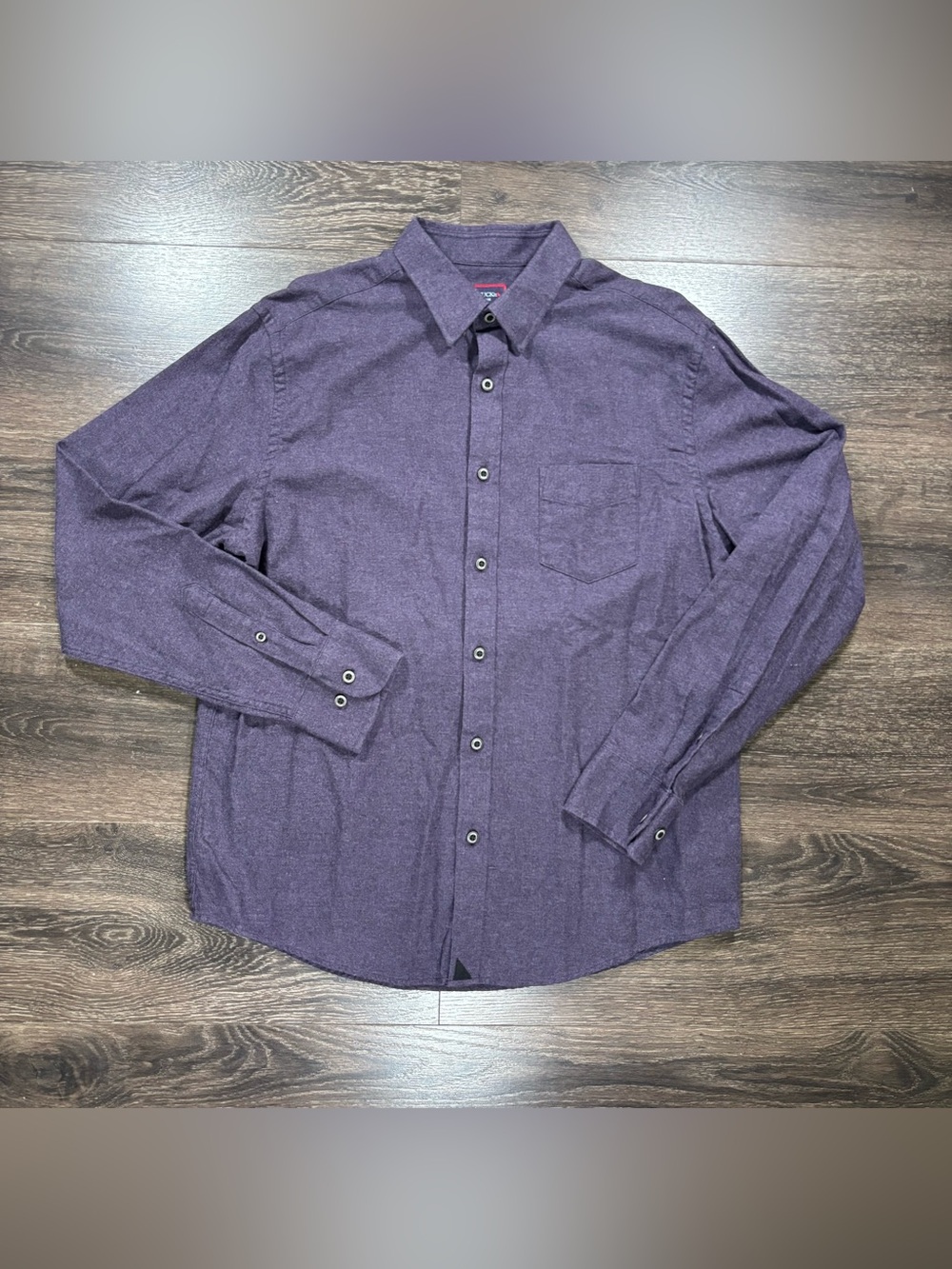 Untuckit Sherwood Men's Long-Sleeve Purple Button-Up Shirt Large 100% Cotton